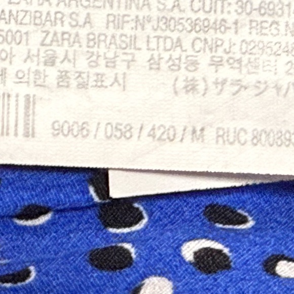 Zara Ruffle Long Sleeve Polka Dot Tiered A-Line Midi Dress Size M Bohemian Blue - Picture 13 of 15